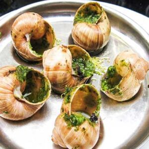 French Escargots with olive oil and garlic