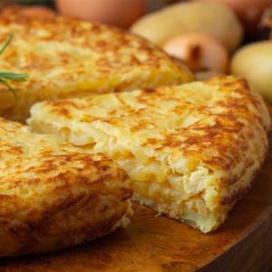 Authentic Spanish omelette with potatoes