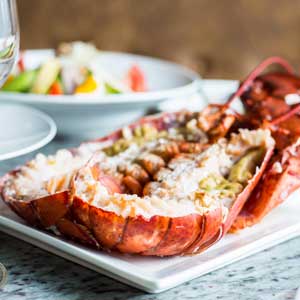 European blue lobster dish on a plate